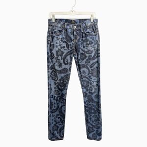 Citizen Of Humanity Women Avedon Low Rise Skinny Leg Blue Jeans Paisley Print 26